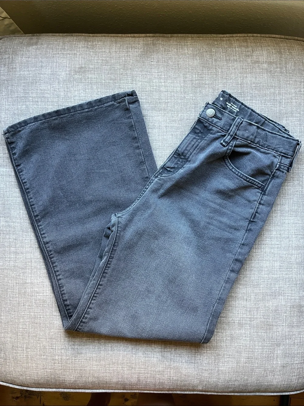 Old Navy Baggy Wide Leg Black/Gray Jeans Youth 18